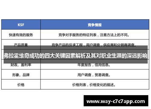 弗拉霍维奇成功的四大关键因素解析及其对职业生涯的深远影响